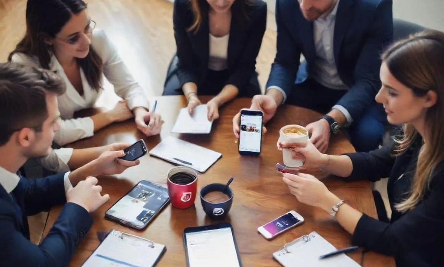 Business strategy meeting with Instagram focus